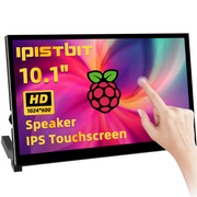 Écran iPistBit Raspberry Pi, écran tactile 10,1 pouces, IPS 1024 × 600, deux haut-parleurs intégrés, moniteur portable HDMI compatible avec Raspberry Pi 5/4/3/Zero, sans pilote 