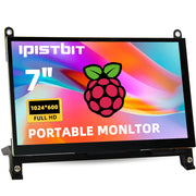 iPitsBit Raspbemry Pi Monitor, 7 Inch LCD Screen 1024x600 for Raspbery Pi 5 4 3B 2B B4,BB Black, Banana Pi, Windov/s 10/8/7. Driver Free