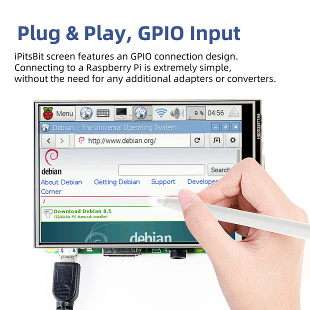 iPistBit 3.5 Inch Touchscreen Monitor, 480x320 LCD TFT SPI Display