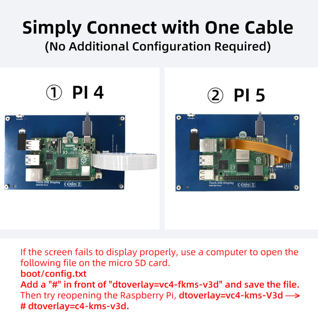 iPistBit Écran tactile Raspberry Pi 7 pouces, écran IPS 800 x 480 DSI, écran tactile capacitif 5 points pour Raspberry 5/Pi 4B/3B+/3B/B+/Zero/400, sans pilote 