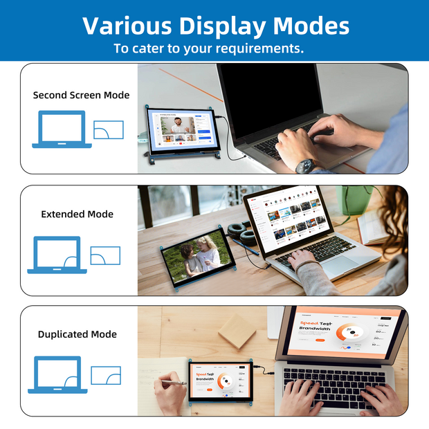 iPistBit Écran tactile LCD 7 pouces, écran IPS 1024 x 600 avec support, moniteur portable HDMI pour Raspberry Pi 5/4B/3B+/3B/B+/Zero/400, BB noir, Windows 10 8 7, pilote gratuit 