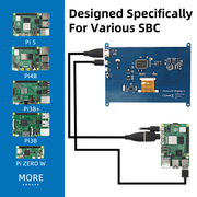 iPistBit Écran tactile LCD 7 pouces, écran IPS 1024 x 600 avec support, moniteur portable HDMI pour Raspberry Pi 5/4B/3B+/3B/B+/Zero/400, BB noir, Windows 10 8 7, pilote gratuit 