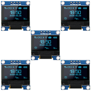 5 Pcs 0.96 Inch OLED Display Module, 128x64 Pixel I2C SSD1306 Luminous OLED Screen Board Compatible with Arduino Raspberry Pi ESP32