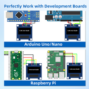 5 Pcs 0.96 Inch OLED Display Module, 128x64 Pixel I2C SSD1306 Luminous OLED Screen Board Compatible with Arduino Raspberry Pi ESP32