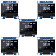 5 Pcs 0.96 Inch OLED Display Module, 128x64 Pixel I2C SSD1306 Luminous OLED Screen Board Compatible with Arduino Raspberry Pi ESP32