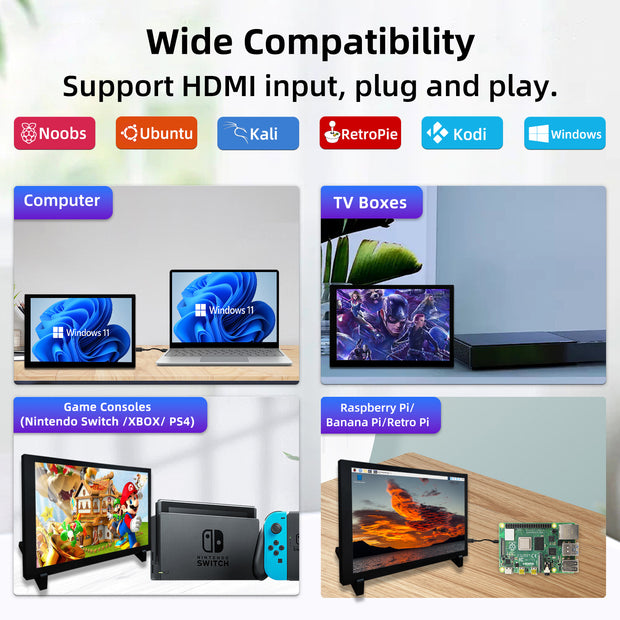 Moniteur iPistBit 10,1" HDMI Raspberry Pi 1280 × 800 