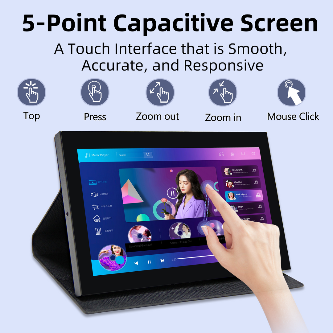 7 inch Portable Monitor, 1024x600 HDMI Raspberry Pi Screen, Dual