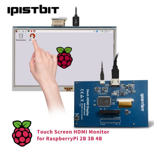 Écran tactile iPistBit 5" Raspberry Pi, moniteur HDMI 800 x 480