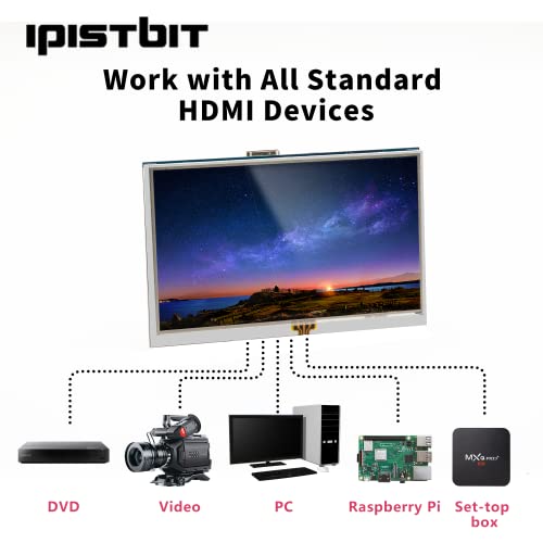 iPistBit 5" Raspberry Pi Touchscreen, 800x480 HDMI Monitor