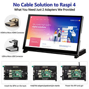 iPistBit 7‘’ Raspberry Pi Monitor, 1024X600 Touchscreen with Speakers